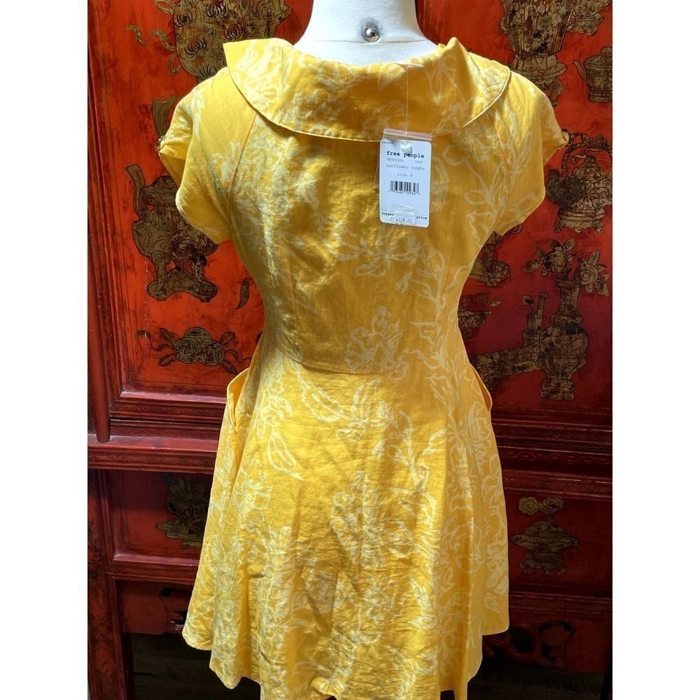 NWT Free People Yellow Sunflower Dress - 4 - Picture 3 of 3
